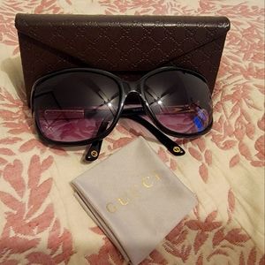 Gucci Black Frame Bamboo Sunglasses  367 I/S